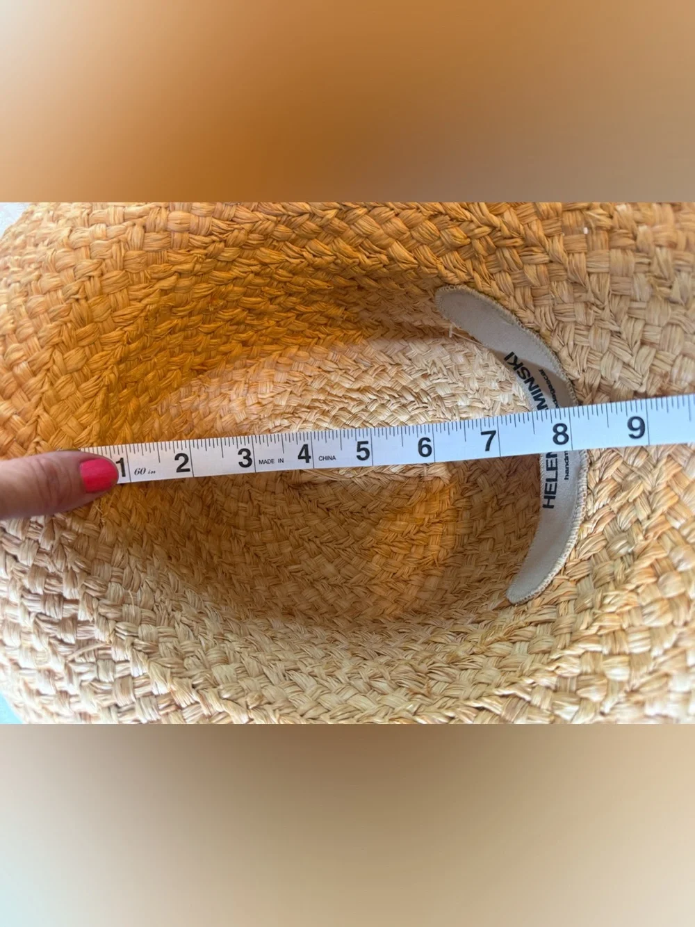 Helen Kaminski Raffia Wide Brim Sun Hat Handmade Madagascar Natural Straw